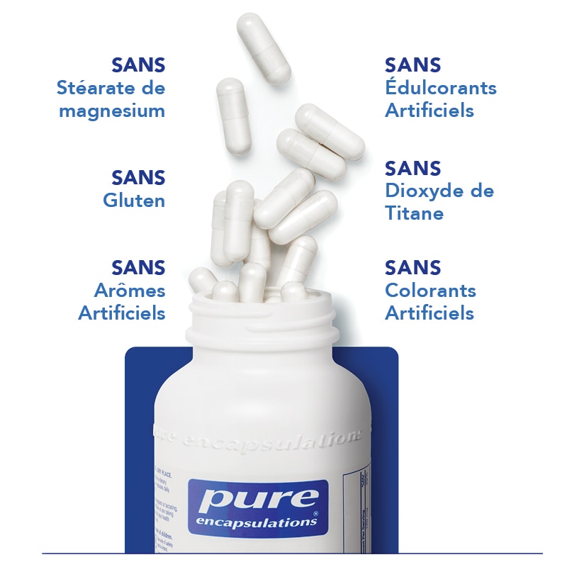 Compléments alimentaires sans gluten, sans arômes, édulcorants, colorants artificiels, sans stéarate de magnesium et dioxyde 